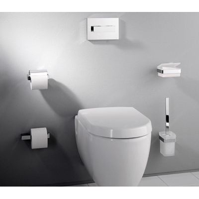 Emco Loft toiletrolhouder met klep chroom