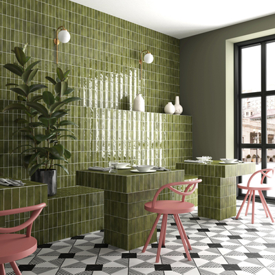 Equipe Cerámicas Premium Koko Pour carreau mural - 15x5cm - 8mm - Vert