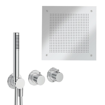 Crosswater MPRO Module inbouw regendoucheset – 38 cm vierkante hoofddouche – staafhanddouche – 2 hendels – chroom