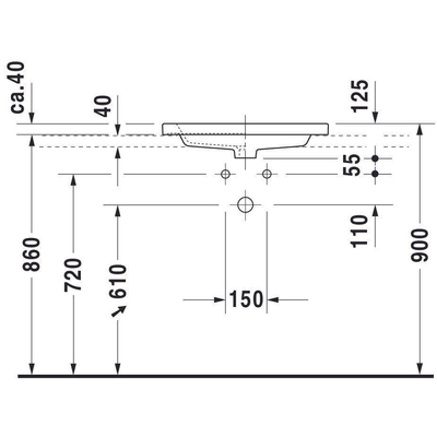 Duravit 2nd floor lavabo à poser 60x43cm 1 trou de robinet blanc