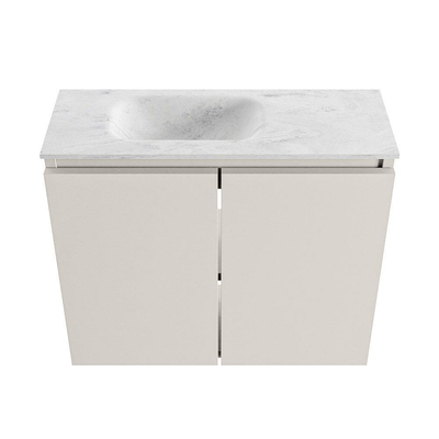 MONDIAZ TURE-DLUX 60cm toiletmeubel Linen. EDEN wastafel Opalo positie links. Met 1 kraangat.