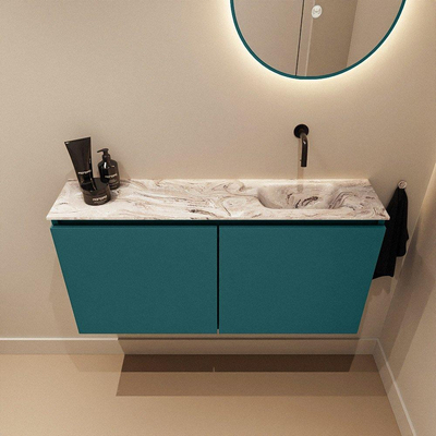 MONDIAZ TURE-DLUX 100cm toiletmeubel Smag. EDEN wastafel Glace positie rechts. Zonder kraangat.