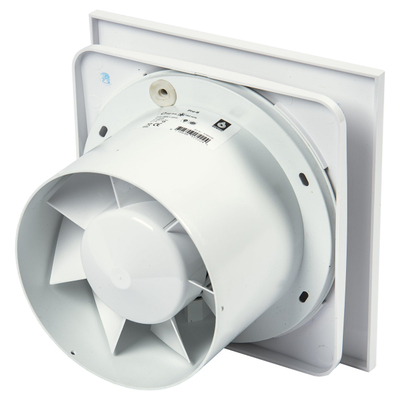 Sanivesk Design ventilator - Ø12.5 - Timer - Op (licht)schakelaar - Vierkant - Wit