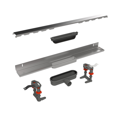 Easy Drain Compact Clean 30 Caniveau de douche - montage mural - dryphon - 100 cm - inox brossé
