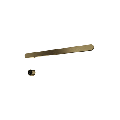 Hotbath &MORE Handdoekradiator - 80x19cm - soft square - 1 stangen - horizontaal - met schakelaar - PVD - geborsteld messing (goud)