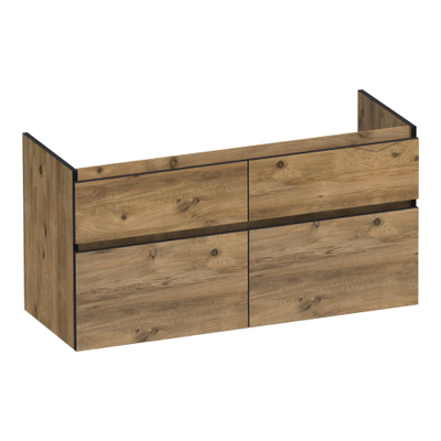 BRAUER Delight Edge meuble sous lavabo 120 4 tiroirs softclose - sans poignée - 2 découpes pour siphon - Château