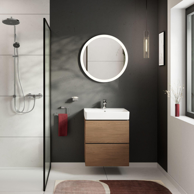 hansgrohe Xilesa E Meuble de salle de bains - 58x47cm - 2 tiroirs - Chêne cachemire