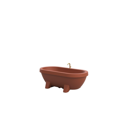 Gardentub Baignoire îlot (extérieur) - 194x94x66cm - synthétique - compatible à l'extérieur - terracotta mat