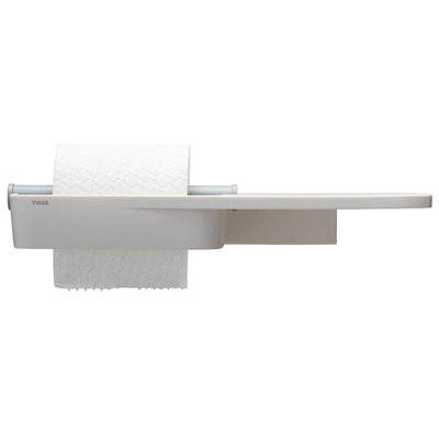 Tiger Tess Porte-papier toilette - avec planchette - Blanc gris clair
