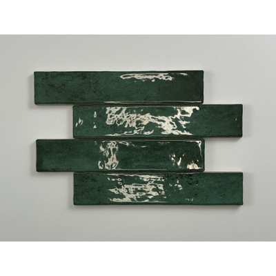 ÉCHANTILLON Terravito Dorelia carreau mural - 5x25cm - Green brillant (vert)