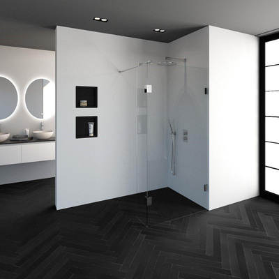 BRAUER Void inloopdouche helder glas 100x200 met 30 zijwand incl. glascoating chroom