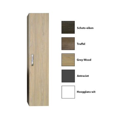 Sanicare Q9 - Q10 - Q11 kolomkast 33.5x32x160cm 1 deur standaard greep met softclose Grey-wood