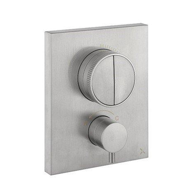 Crosswater Crossbox Mitigeur douche encastrable thermostatique - 2 voies - avec partie encastrable - Inox brossé