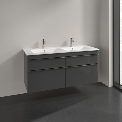Villeroy & Boch Venticello Meuble sous lavabo 125.3x47.7x42cm avec 4 tiroirs gris glossy