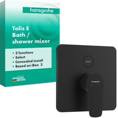 Hansgrohe Talis E inbouw badmengkraan iBox Universal 2 mat zwart
