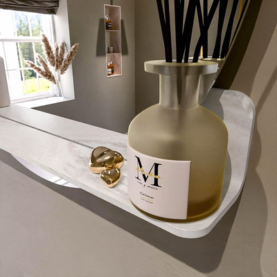 Mondiaz SPOT spiegel – Ø80 cm – met planchet – Ostra (beige)