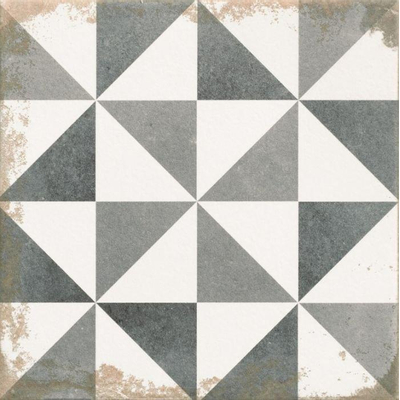Realonda Cerámica Vloer- en wandtegel Antique Triangle 33,3x33,3 cm Vintage look Verouderd Zwart/wit