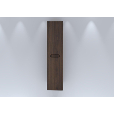 H&R badmeubelen Juice Hoge Kast - 40x35x170cm - met ronde hoeken - 2 deuren - rechtsdraaiend - dark oak