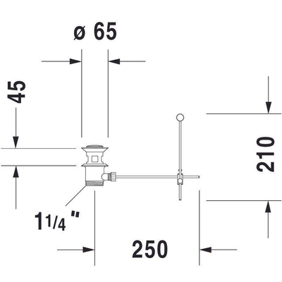 Duravit Kniehevelventiel verticaal - hoogglans chroom