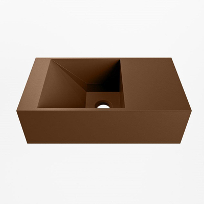 Mondiaz TYNE Lavabo lave-mains Solid Surface 40cm - sans trou de robinet - position lavabo à droite - couleur rouille