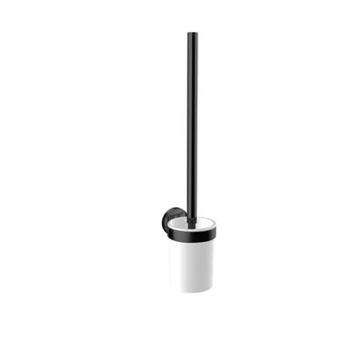 Emco Round Set d'accessoires de WC - porte-brosse de toilette - ouvert - porte-rouleau de toilette - sans couvercle - crochets à serviettes - 2 pièces - simple - noir