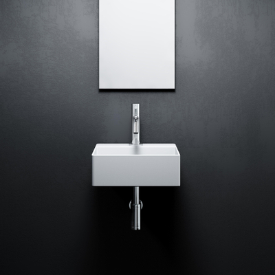 Clou Flush fontein 28x27cm voorbewerkt kraangat aluite Wit mat - licht beschadigd- OUTLETSTORE