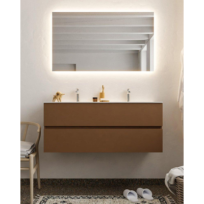 Mondiaz VICA ensemble de meuble de salle de bain - 120cm - meuble sous-vasque repos - 2 tiroirs - lavabo moon double - 2 trous de robinet - version XL 60cm haut