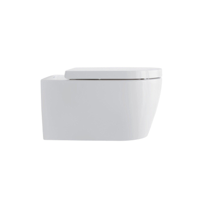 Duravit ME by Starck Pack WC suspendu à fond creux Rimless 37x57cm avec abattant WC frein de chute blanc