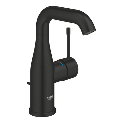 GROHE Essence New wastafelkraan - m-size - hoog - met waste - mat zwart