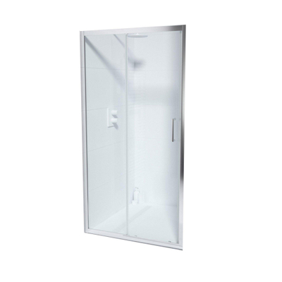 FugaFlow ID06 Quick Fit porte de douche coulissante - 100x190cm - 6mm verre de sécurité - profilé aluminium - anti calcaire - Chrome
