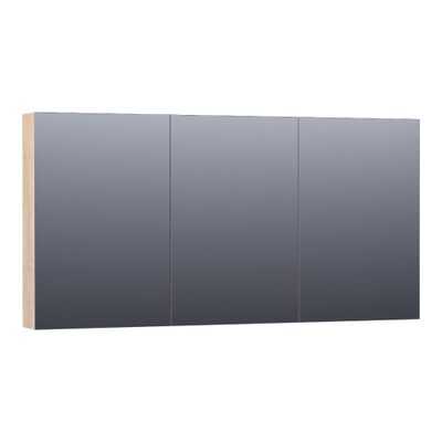 BRAUER Impress armoire de toilette – 139 x 70 x 15 cm – 3 portes, portes-miroir double face – Sunlit