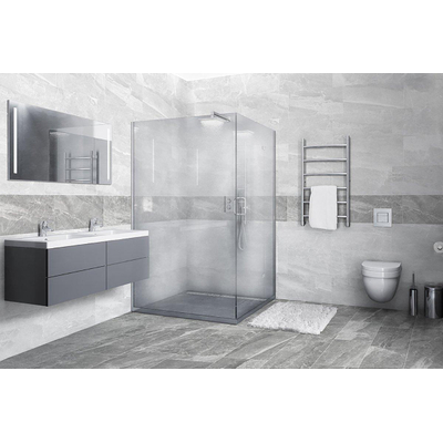 ÉCHANTILLON Terravito Codoro carreau mural et de sol - 30x60cm - 9mm - Rectangle - rectifié - effet marbre - gris clair mat