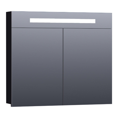 BRAUER Promise spiegelkast – 80x70x15 cm – directe LED – Zwart mat