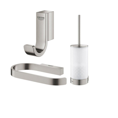 Grohe Selection Toiletaccessoires - closethouder - zonder klep - closetborstelset - handdoekhaak - Brushed Supersteel (RVS)