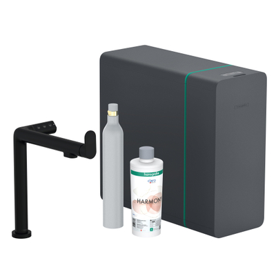 Hansgrohe Aqittura M91 SodaSystem 240, 1jet, starter set mat zwart