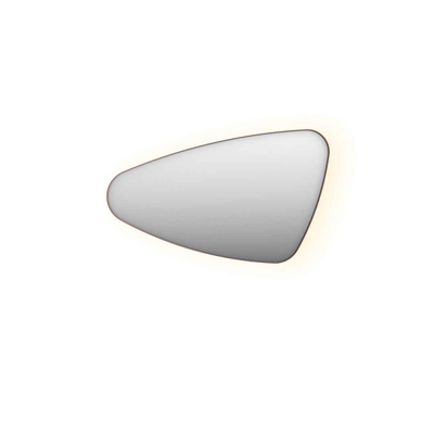 INK SP23 Miroir - 100x4x60cm - LED en bas et en haut changement de couleur - dimmable - organique - dans un cadre en acier - gauche aluminium cuivre brossé