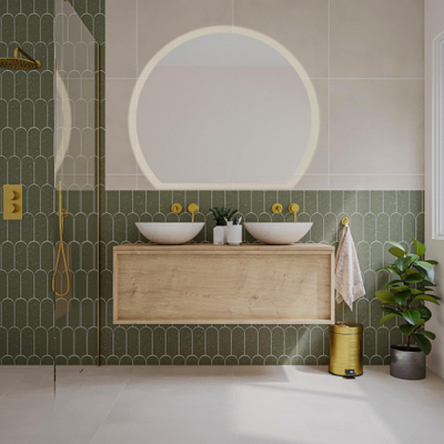 Saniclass Holz Frame Meuble de salle de bain - 120x45x40cm - plan de toilette - sans trous de robinet - 1 tiroirs - Chêne Natural