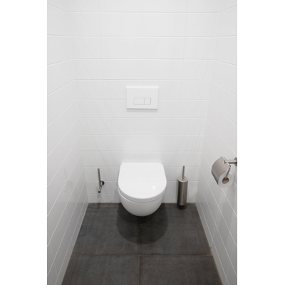 Geberit Duofix Element - UP 320 - QeramiQ metal bedieningsplaat - wand 112cm - rechthoekige knoppen - metaal wit mat