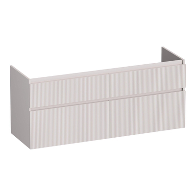 BRAUER Delight Wavy wastafelonderkast 140 4 softclose lades - greeploos - 2 sifon uitsparingen - mat zand