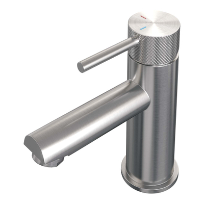 Brauer Brushed Carving Robinet lavabo bas Modèle A - Levier Carving Inox brossé PVD