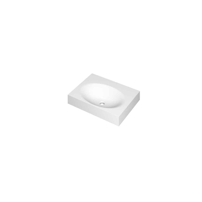 INK Smooth Lavabo - 60x45x9cm - 1 bassin - 0 trous de robinet - polystone blanc mat