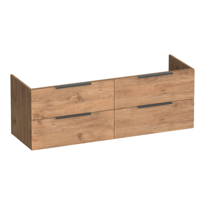 BRAUER Elevate meuble sous-lavabo 140 sans poignées de recouvrement 4 tiroirs softclose et 2 découpes pour siphon - Chateau