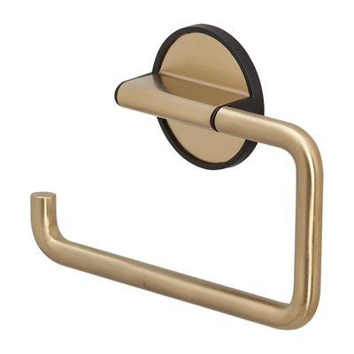 Tiger Tune Ensemble d’accessoires pour toilettes - porte-rouleau de papier toilette - sans couvercle - porte-balai de toilettes - patère - auto-adhésif - laiton brossé/noir