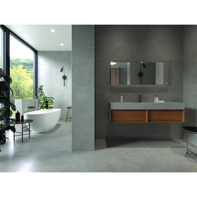 Terravito Montaro wand- en vloertegel - 60x60cm - 9.0mm - Vierkant - gerectificeerd - Natuursteen look - mat grijs - Pearl