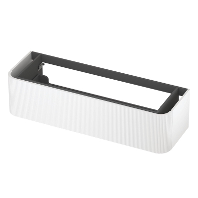 INK Concept R Wastafelonderkast - 140x45x35cm - 1 lade - opliggende grepen - gefreesd - afgeronde hoeken - MDF lak - mat wit