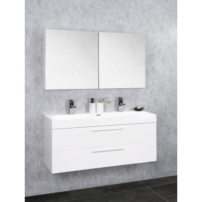 Differnz Somero badkamermeubelset Met spiegelkast FSC 100 cm hoogglans wit