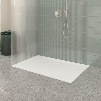 Villeroy & Boch Ecora douchebak - 120x80x3.5cm - afvoer lange zijde - white alpine (wit)