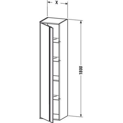 Duravit Ketho Armoire colonne avec 1 porte 40x180x36cm gauche blanc mat