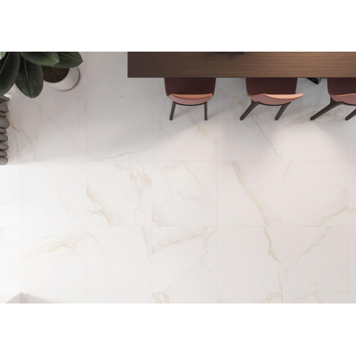 ÉCHANTILLON Cifre Cerámica Carrelage de sol et mural Diamond Gold Aspect Marbre Mat Blanc