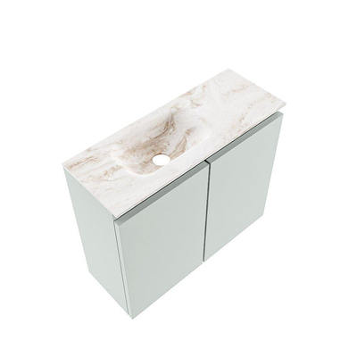 MONDIAZ TURE-DLUX 60cm toiletmeubel Greey. EDEN wastafel Frappe positie links. Met 1 kraangat.